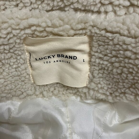 Lucky Brand Jacket Trucker Sherpa Teddy Jacket Fully Lined Oversized NEW - Picture 12 of 12